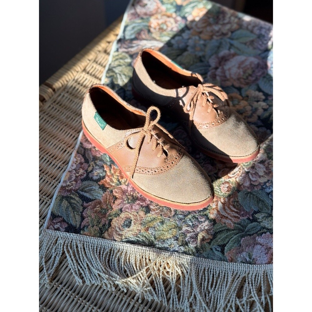 Vintage G.H. Bass “Saddles & Bucks” Saddle Shoes Tan Suede Leather Oxfords 6.5M - Picture 8 of 9
